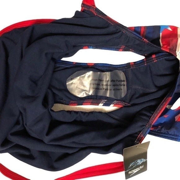 𝅺nwt - SPEEDO One Piece PRO LT Swimsuit in Red, White & Blue - Size 12 - Picture 4 of 9